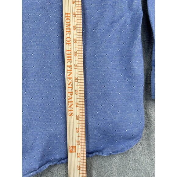 Hart Schaffner Marx Men’s Blue Long Sleeve Diamond Button Down Shirt Size XL - Picture 4 of 6